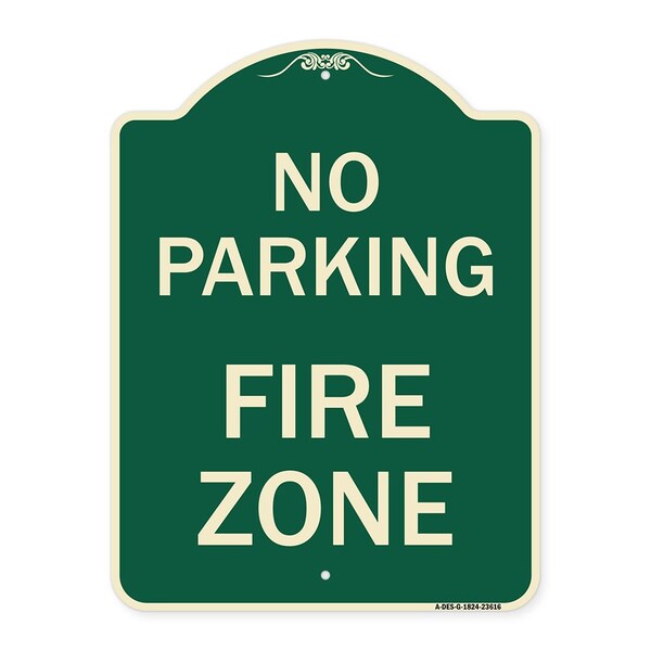 Signmission No Parking Fire Zone Heavy-Gauge Aluminum Architectural Sign, 24" x 18", G-1824-23616 A-DES-G-1824-23616 - main